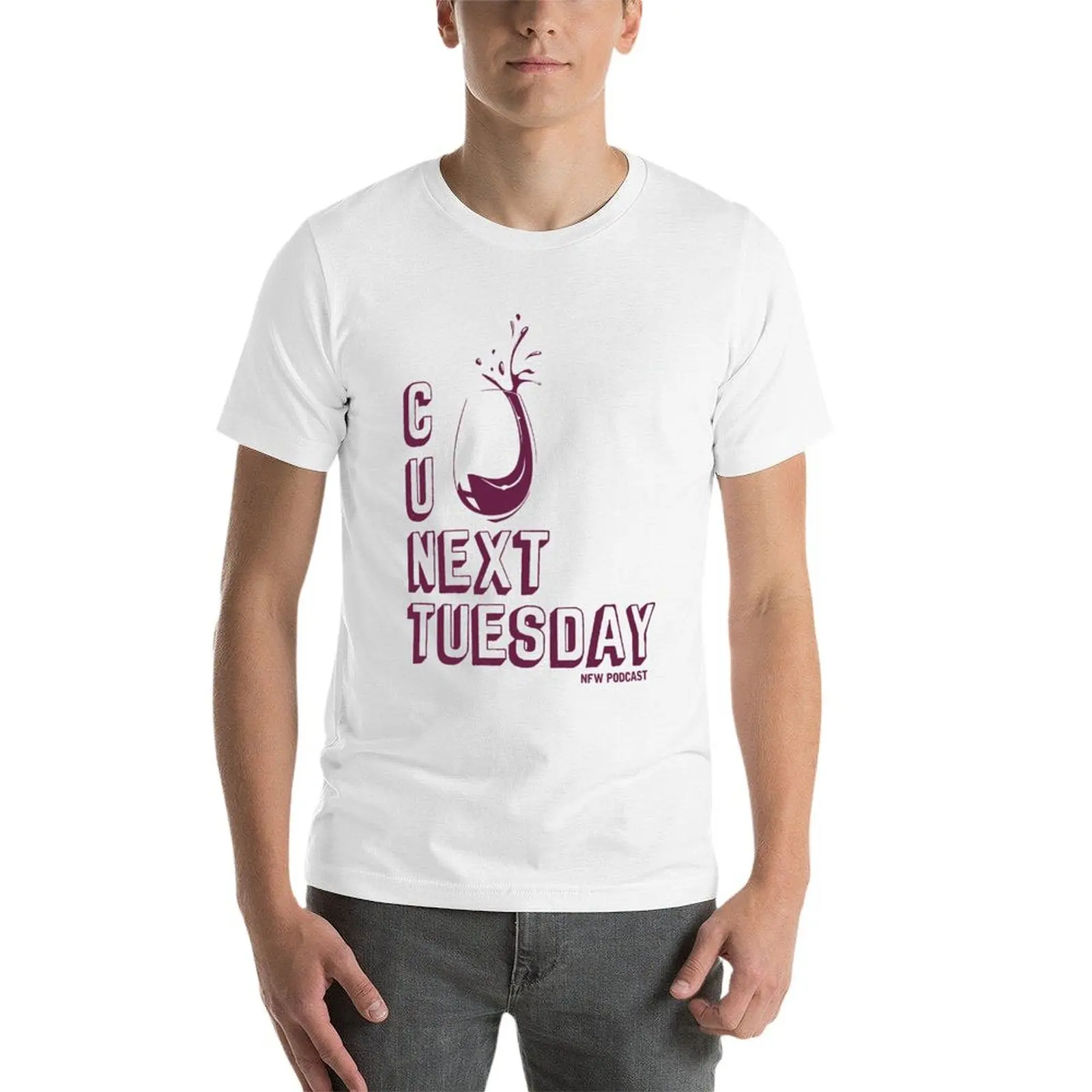 تي شيرت قطني U Tuesday C t Wine Next للرجال تي شيرت رجالي 100% قميص عادي للعشاق #3