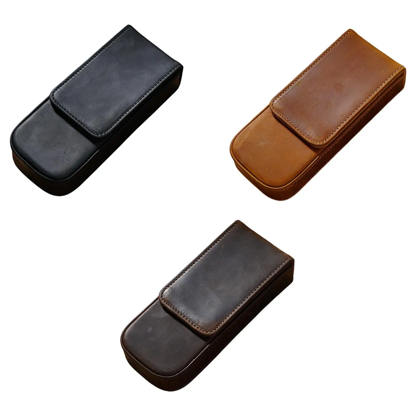학교 사무실 학생을 위한 PU 가죽 펜 케이스 선물 상자 슬리브 커버 3S 묶음