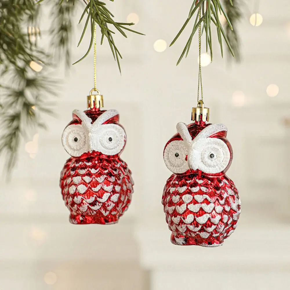 2PCS Red&white Christmas Hanging Decoration Santa Clause Camera Owl Xmas Ornament Ball Shopwindow Festival Xmas Baubles