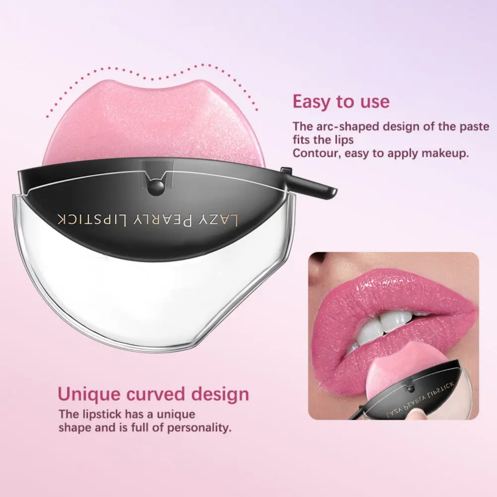 Lip-shaped Lipstick Makeup Lazy Lipstick Velvet Matte Moisturizing Lip Gloss Waterproof Non-stick Cup Long Lasting Makeup