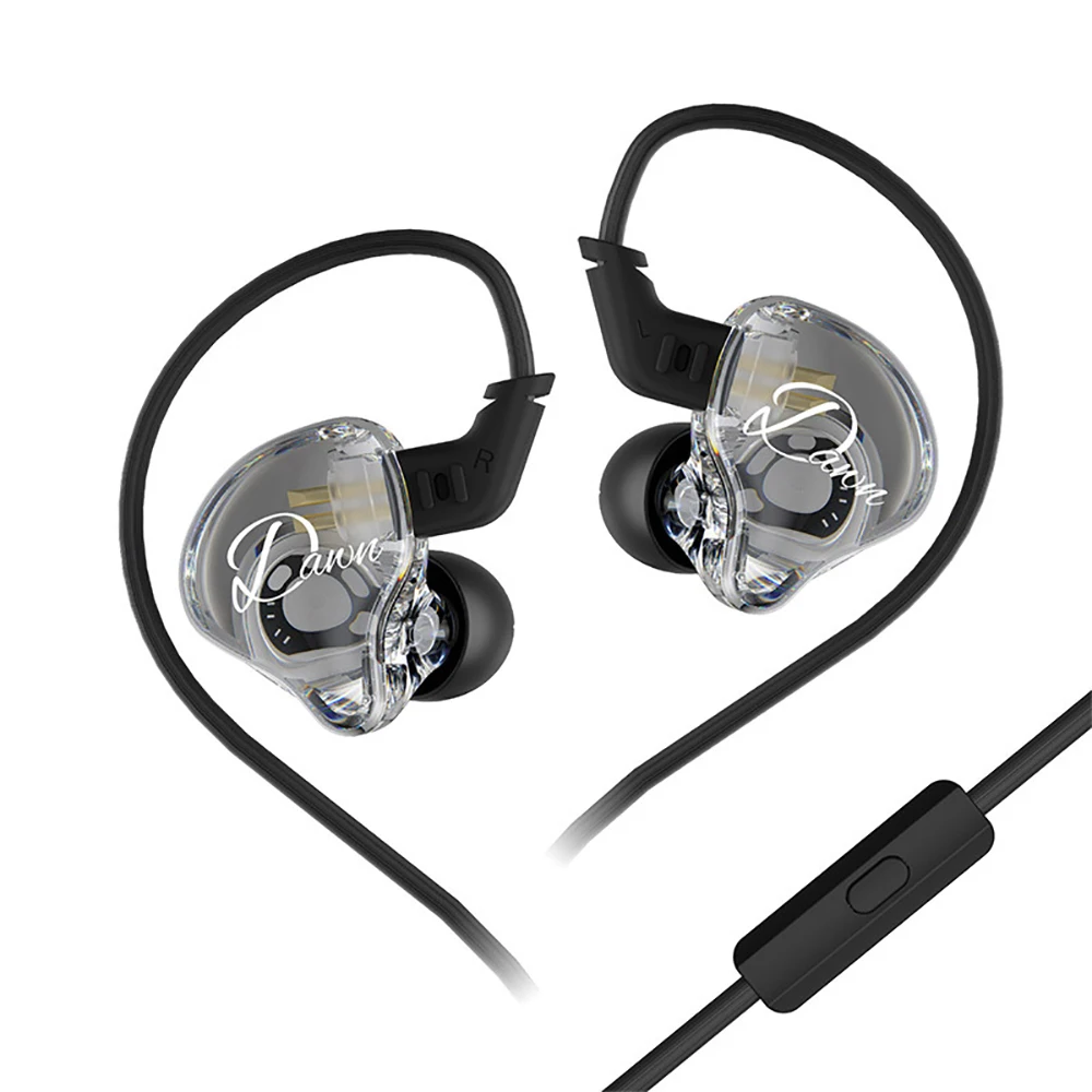 2025 NEW KZ Dawn Wired Headphone In-Ear HiFi IEM Transparent DJ Wired Music Headset Sports Gaming Custom Noise Reduction Earbuds