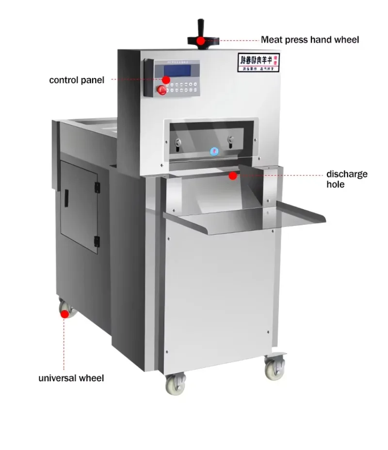 Industriële automatische bevroren vleessnijder/kip varkensvlees rundvlees bevroren vleessnijder