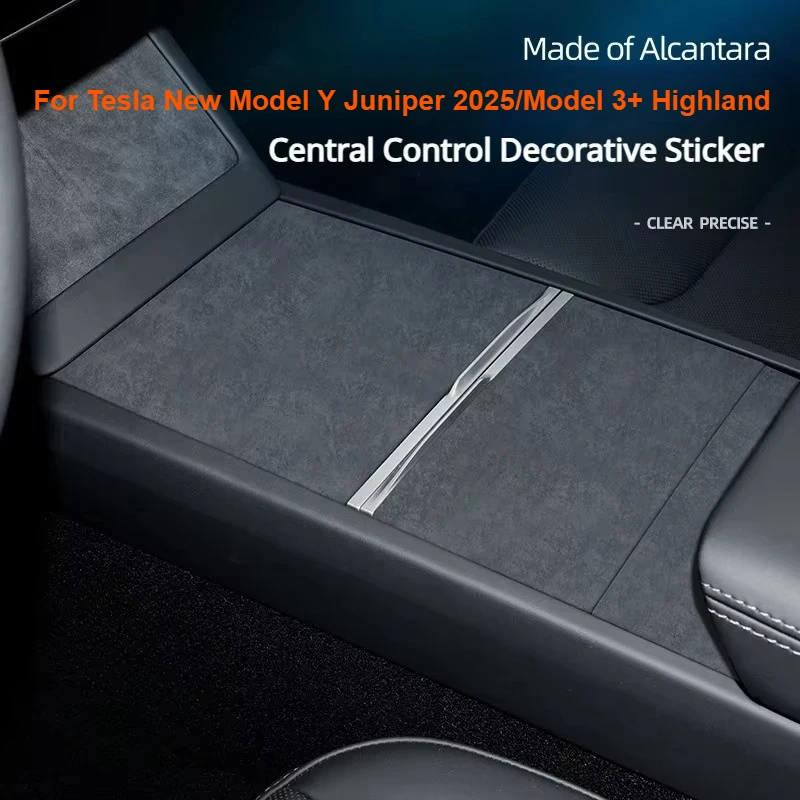 

Central Control Sticker Decal for Tesla New Model Y Juniper 2025/Model 3+ Highland Alcantara Suede Ultra-thin Patch Decoration