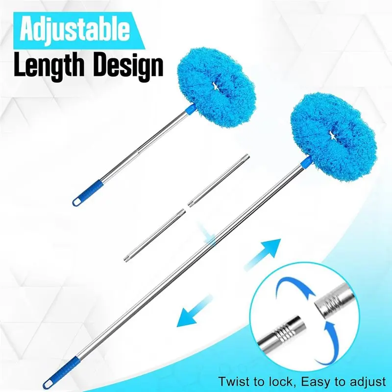

B03C-Ceiling Fan Cleaner Duster, Length For Cleaning Fan Blades, Cobwebs, Walls,Windows& High Ceilings, Removable Design