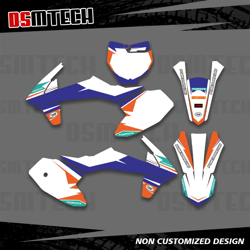 

DSMTECH Full Graphics Decals Stickers Motorcycle Background Custom Number Name For KTM SX50 SX 50 2016 2017 2018 2019 2020-2023
