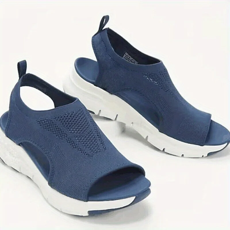 Damen-Schuhe 2026 Sommer Bequeme Freizeit-Sportsandalen Damen-Strand-Keilsandalen Damen-Mesh-Strick-Römersandalen