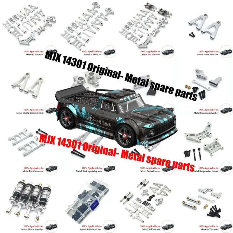 Mjx 14301 14302  RC Car Metal Upgraded Parts Front and Rear Swing Arm Steering Cup Rear Wheel Seat Hexagonal Joint Steering A