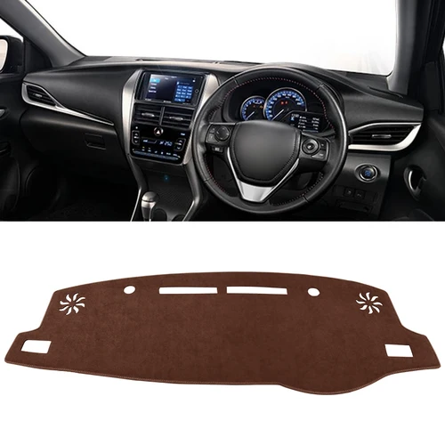 Imagen 2 del producto Para Toyota Vios 2019 2020 2021 2022 2023 cubierta para salpicadero de coche alfombrilla para salpicadero parasol almohadilla antideslizante Accesorios