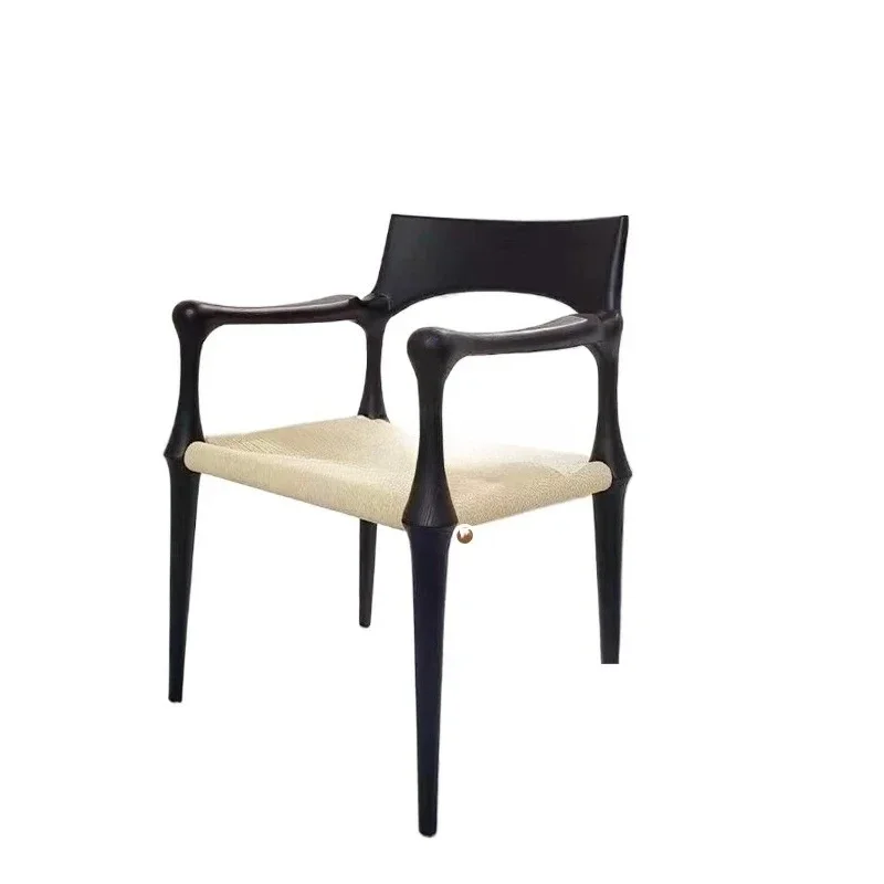 

Medieval 1dining chair weaving chair weaving creative simple black home