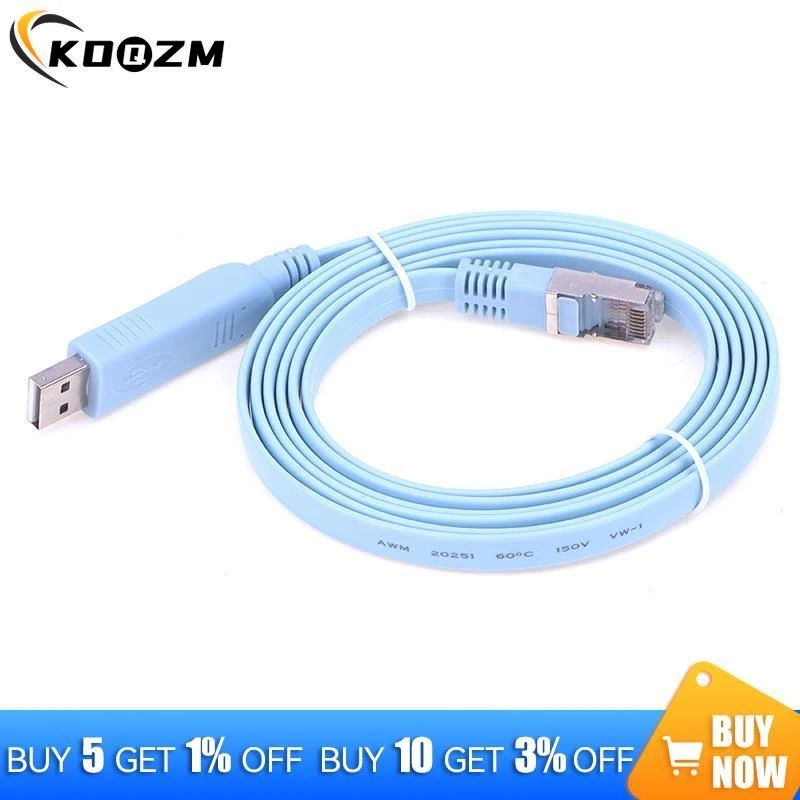 1,8 m USB zu RJ45 USB zu RS232 seriell zu RJ45 Cat5 Konsole Adapter Kabel Kabel für Cisco Router neu
