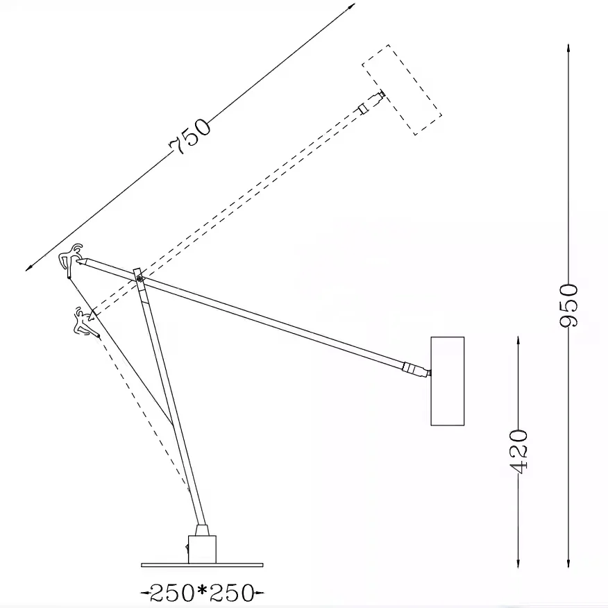 Floor Lamp Long Arm Lights Metal Rainbow Lamp Bedroom Joint Rotating Height Adjustable Children Room Decoration Light Desk Lamp