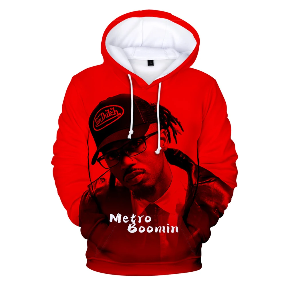 Sweter lengan panjang bertudung Hip Hop Metro Boomin Sweatshirt wanita pria pengiriman gratis kaus 3D gaya kasual Rapper Amerika