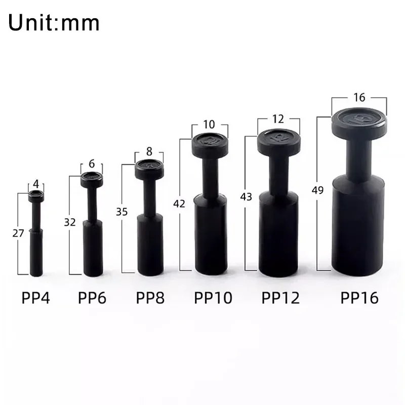 20/100/500/1000 PCS PP PPF Nylon Pneumatic Blanking Plug Hose Tube Push Fit Connector Air Line 4mm 6mm 8mm 10mm 12mm 16mm
