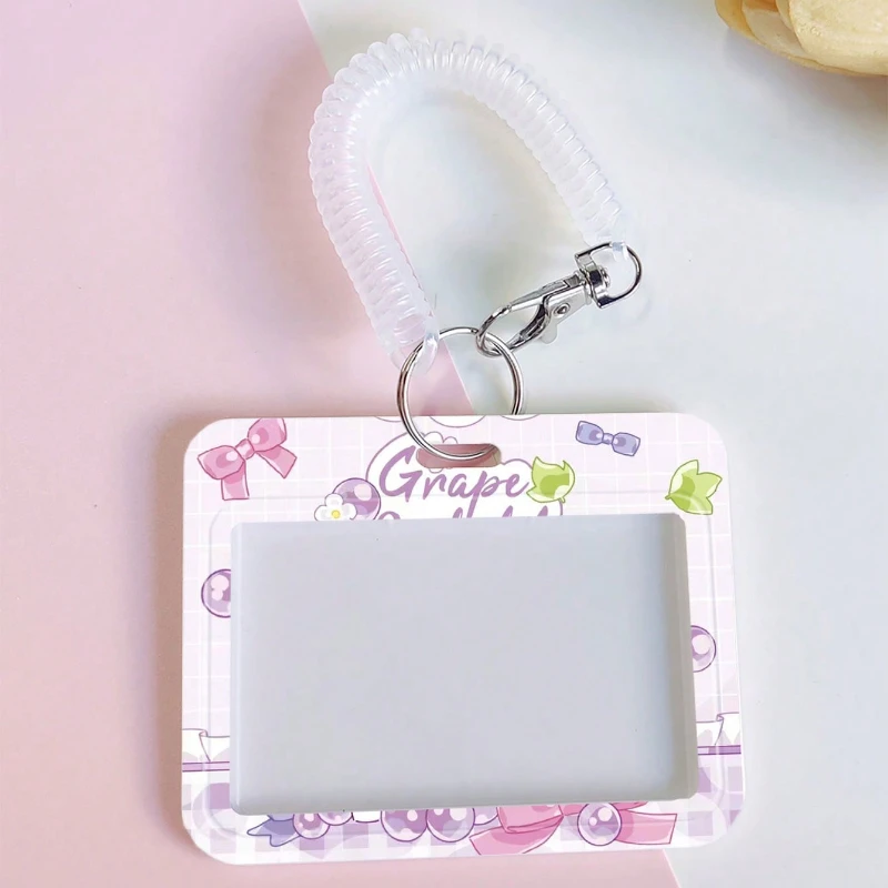 Cute Rabbit Pattern Card Holder Suitable for Bus/Metro Card Protection Cover Meal Card Cover Student ID Cover Pendant Keychain