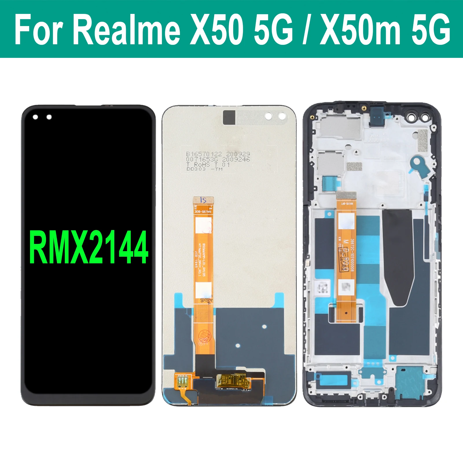 

6.57" For OPPO Realme X50 X50m 5G RMX2144 LCD Display Touch Screen Digitizer Panel Assembly