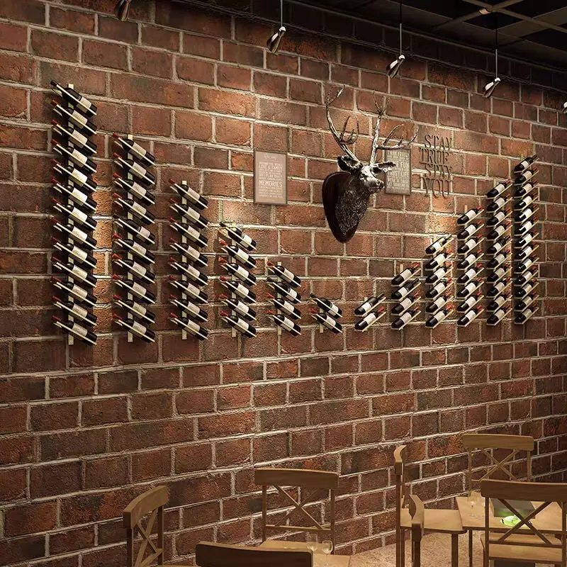 

European wall mounted wrought iron winewall mounted creative simple wine red bottle rack