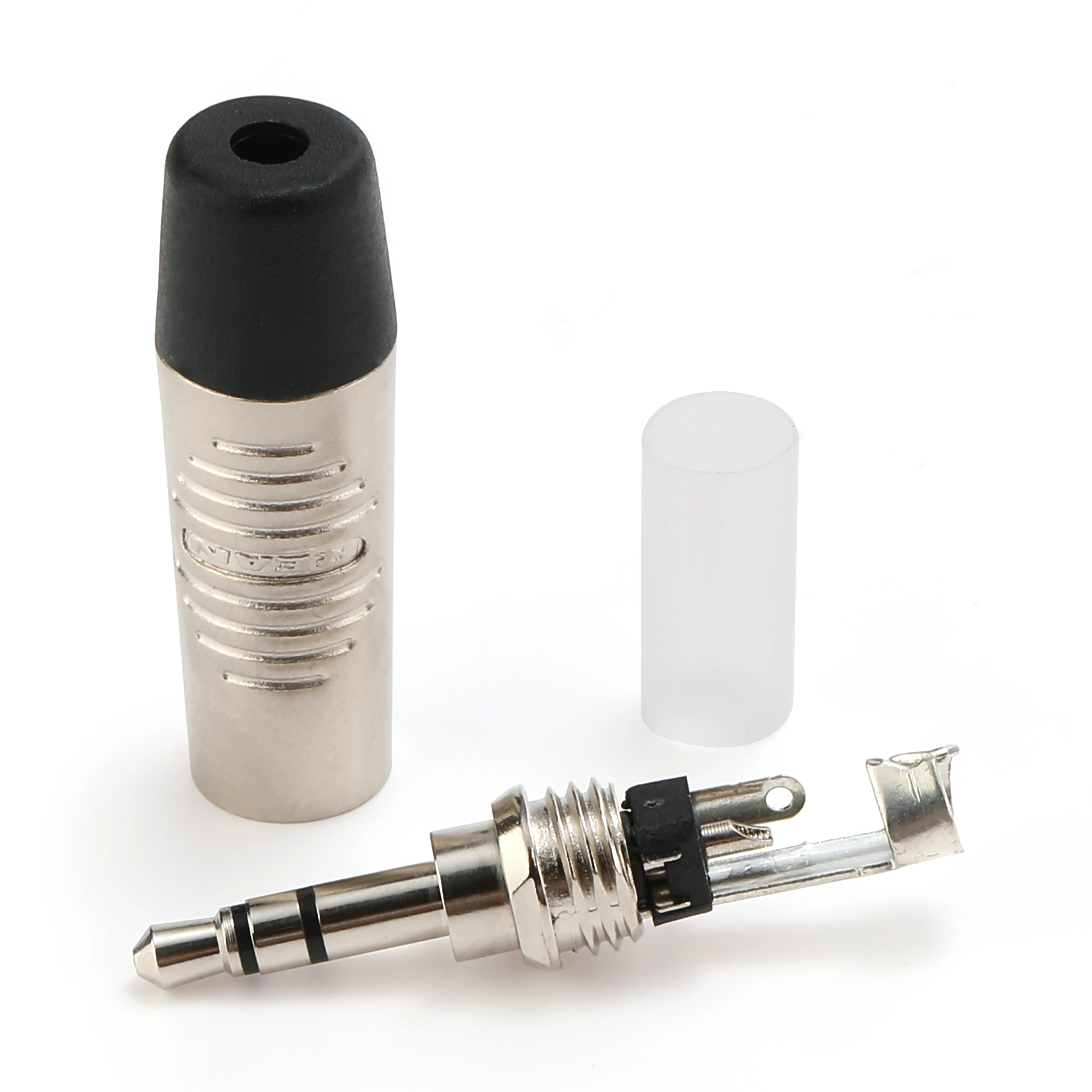 REAN Schwarze Hülle Vergoldeter/Versilberter Schweißstecker RTP3C-B Kleiner 3-Poliger 3,5mm Stereo-Kopfhörer Audio-Verstärker Geräteanschluss – Detail 18