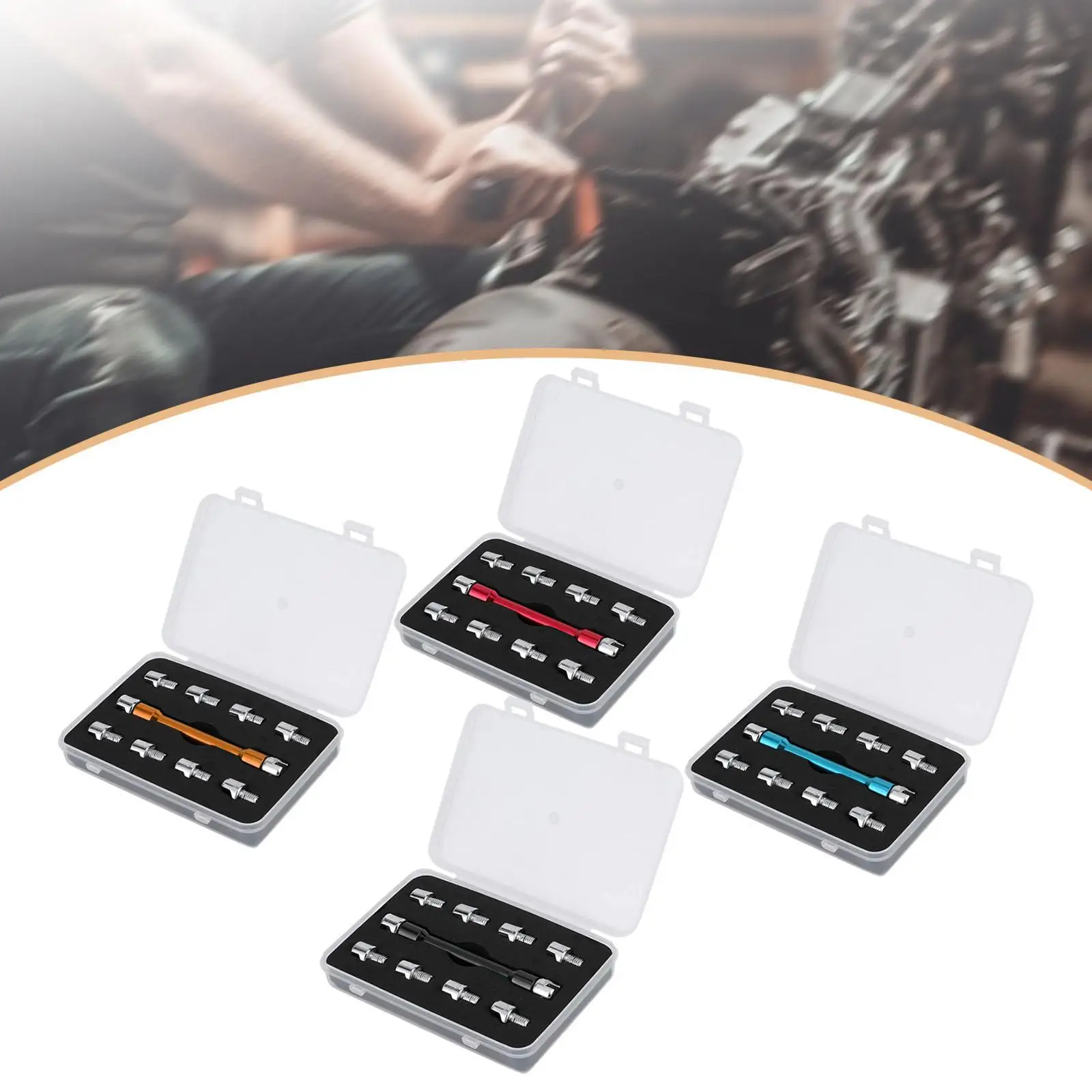 

Набор гаечных ключей для большинства мотоциклов, 10-размерный инструмент для алюминиевых железных колес для скутеров, автомобильного обслуживания