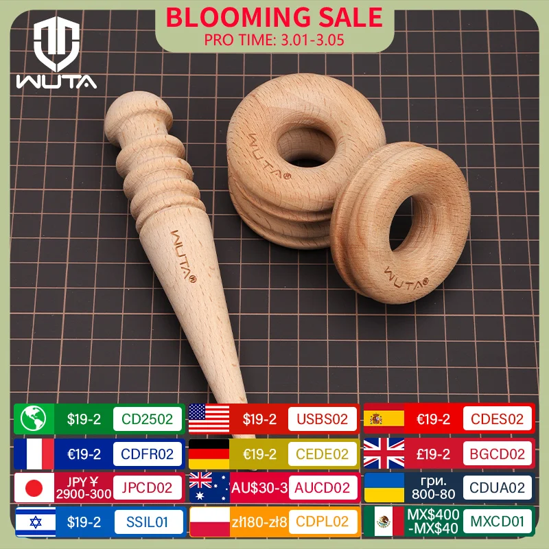 WUTA 1PC Couro Brunidor Madeira Slicker stick Borda arredondada Burnishing Groover Ferramenta DIY Polido Moagem Couro Liso Artesanato Ferramentas Ferramentas de couro