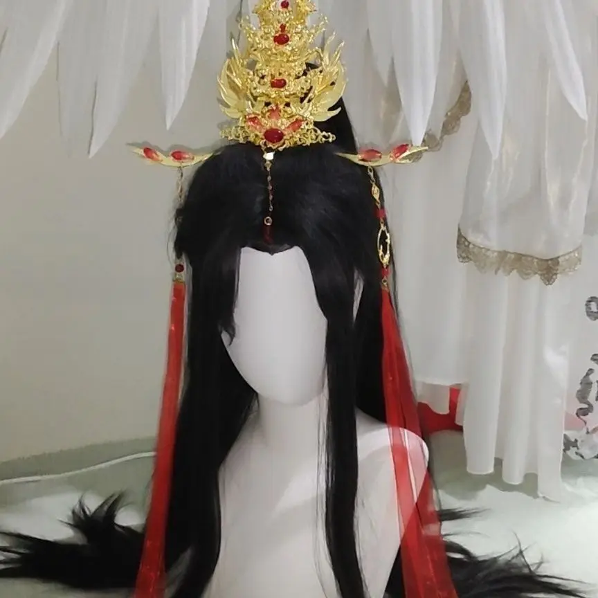 TGCF XieLian Yueshen Huacheng Hair Crown SVSSS Luo Binghe Ancient Style Red Hair Accessories