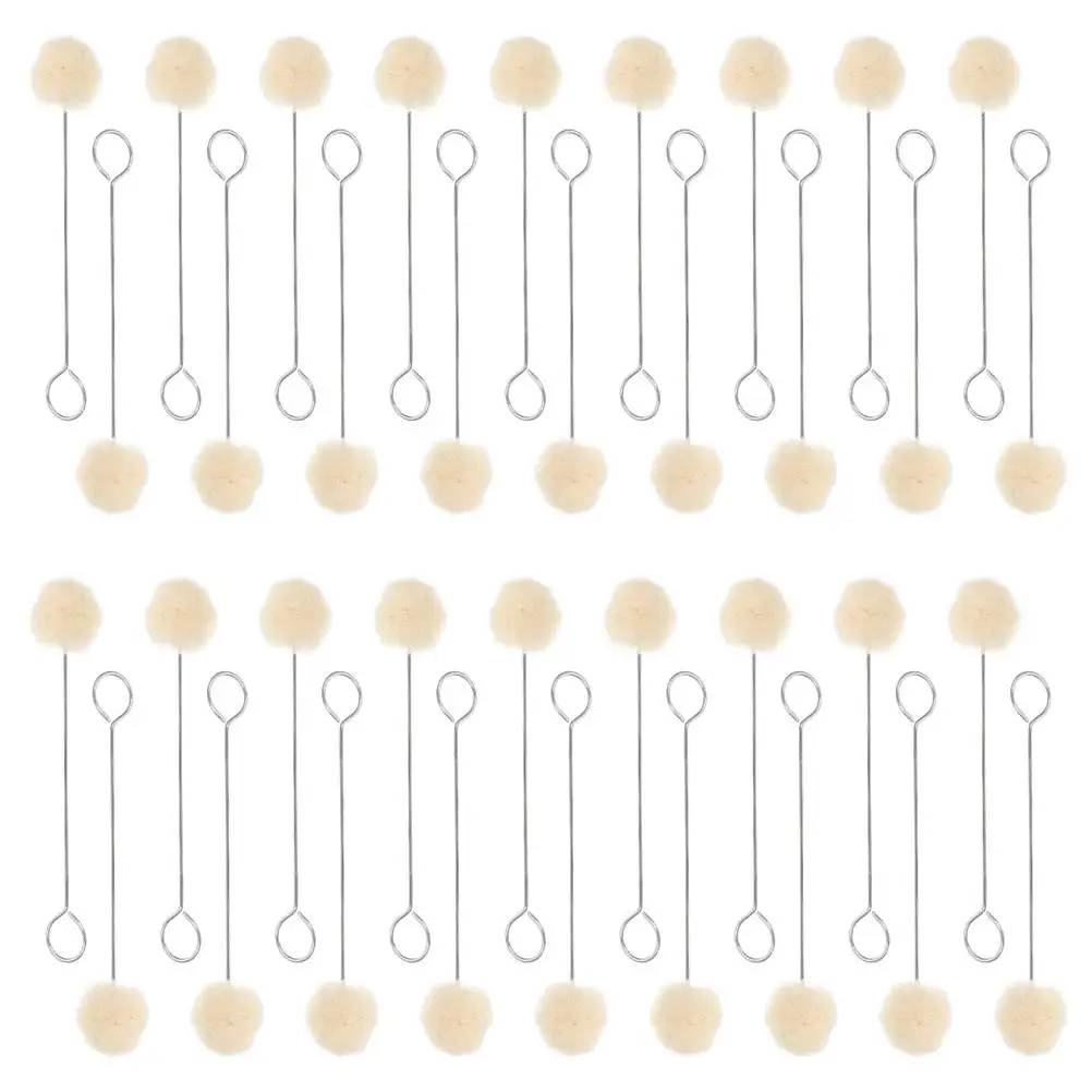 

100pcs Crafts Applicator Wool Daubers Wool Brush Long Handle Dye Carving Tool Practical Iron Material