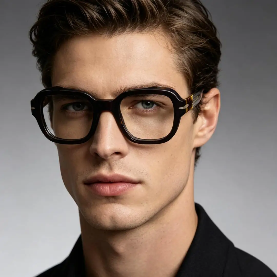 Vintage Handmade Acetate Thickness Square Optical Frames Full Rim Comfortable Customize Myopia Presbyopia Prescription Eyeglass