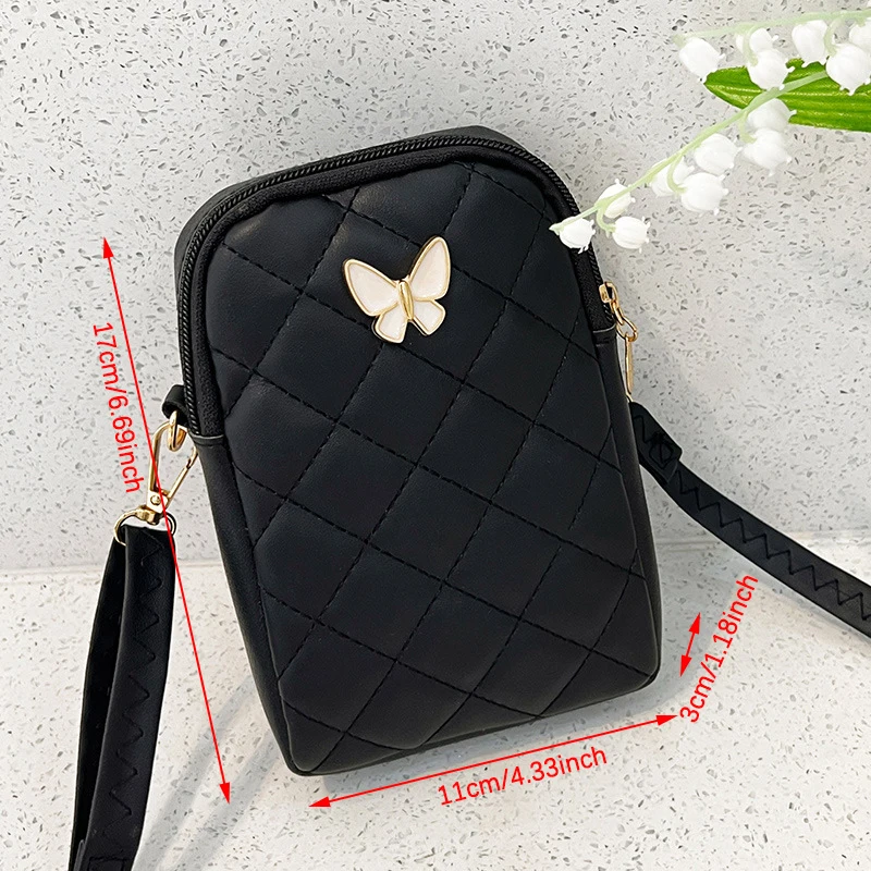 PU Leather Shoulder Bag Embroidery Mobile Phone Bags Women Fashion Crossbody Bag Mini Handbag For Female Wallet Pouch