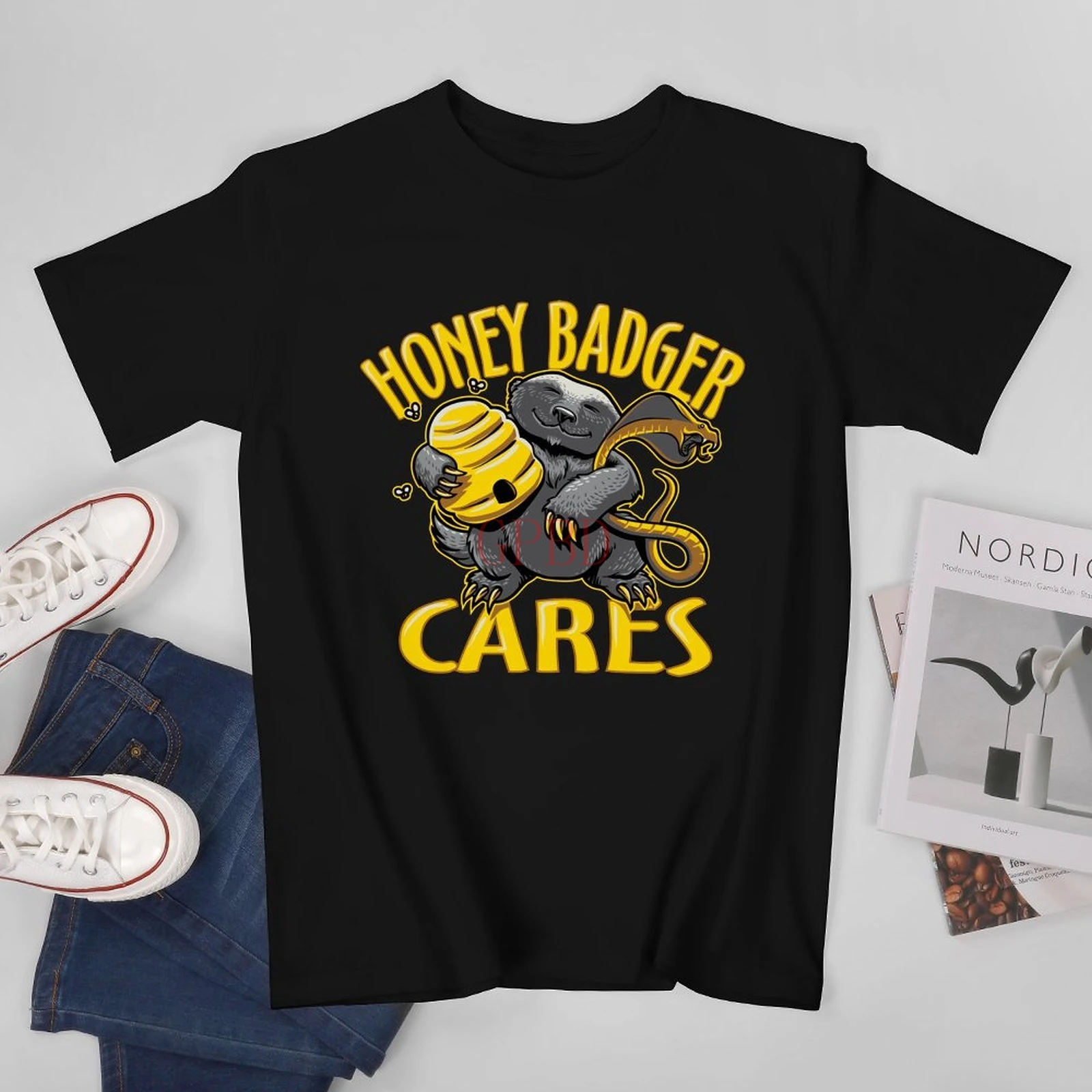 Honey Badger Dont Care Men Women  Black T-Shirt Size S-4XL