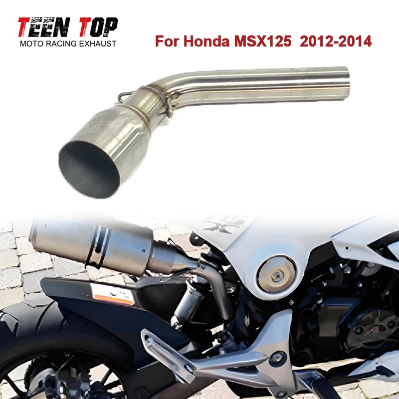 For Honda MSX125 Exhaust Middle Link Pipe MSX-125 Exhaust Pipe Escape Moto Mid Tube Exhaust Central Adapter Slip 51mm Muffler