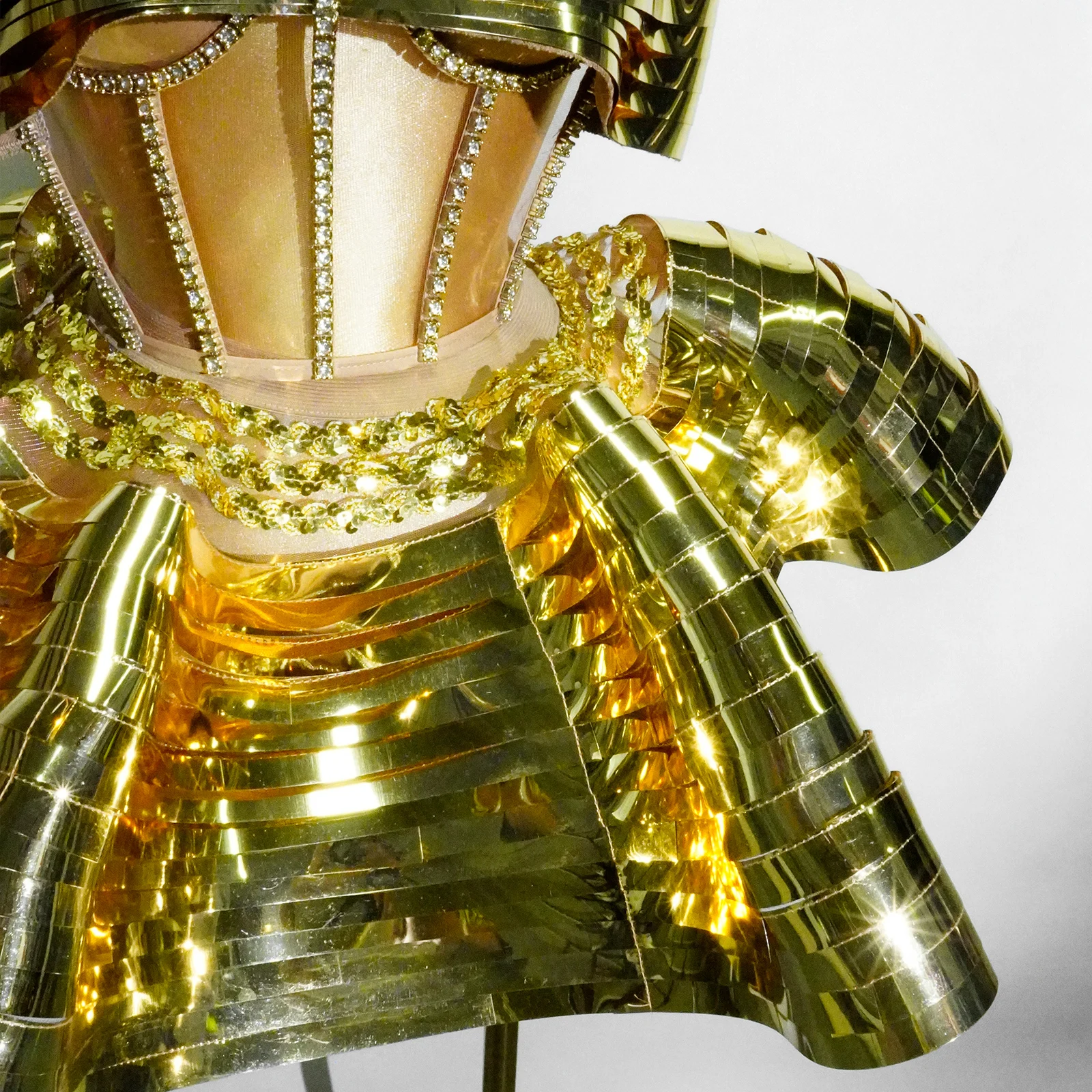 Błyszczący Złoty Strój Sceniczny z Diamentami, Zestaw na Występy, Imprezy Urodzinowe w Klubie Nocnym, dla Piosenkarzy, Drag Queen, Kostium Taneczny
