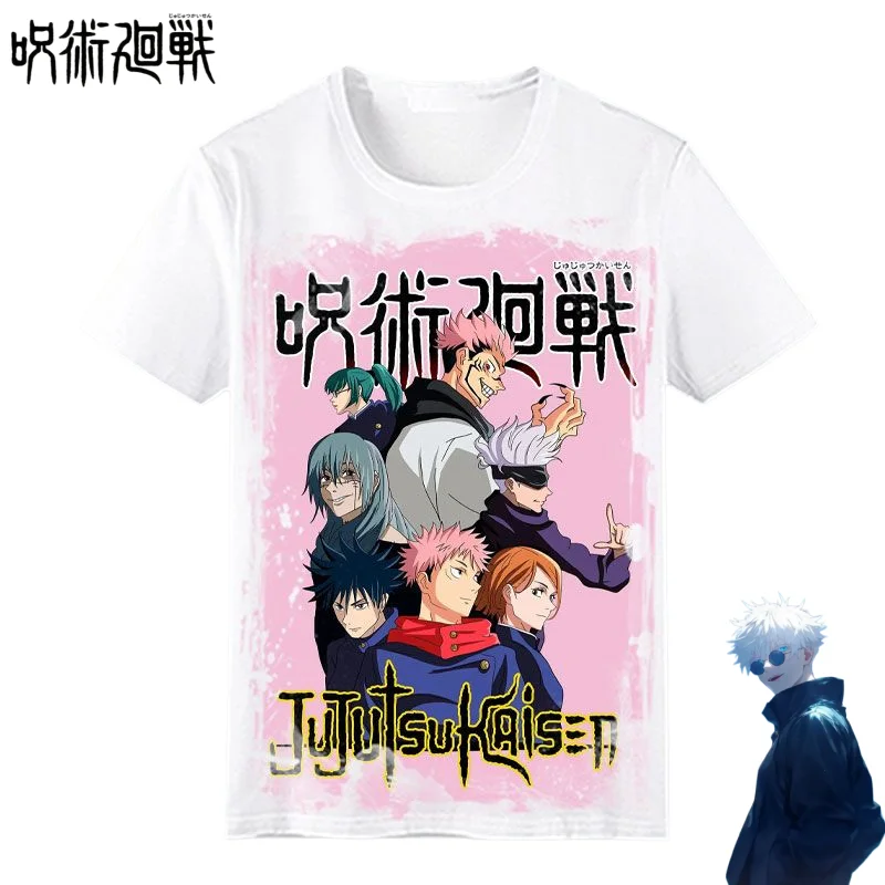 Summer Jujutsu Kaisen Co-branded T-shirt Gojo Satoru Breathable Round Neck Comfortable Printed Versatile Short-sleeved Gift