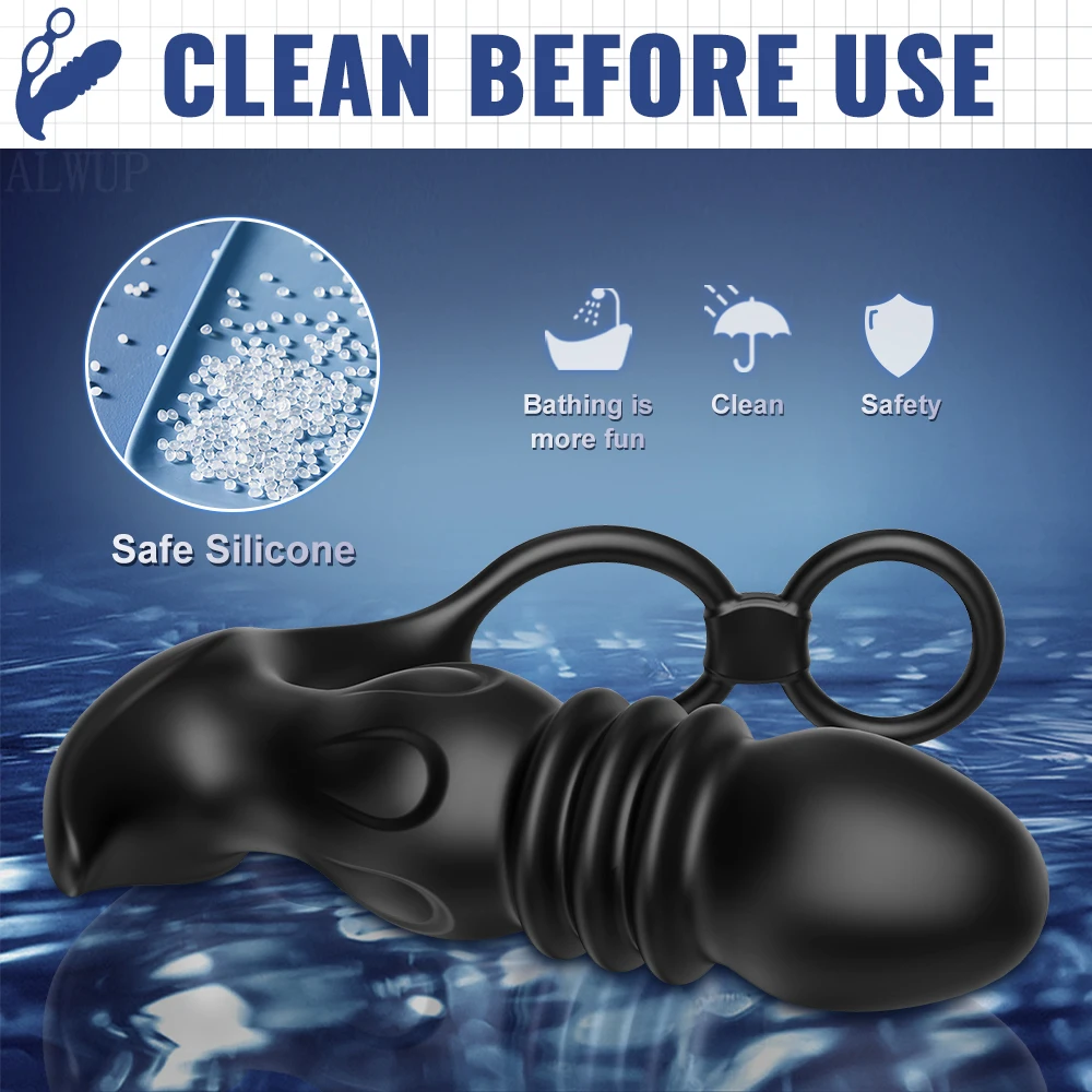 APP التحكم التوجه المكونات الشرج هزاز تلسكوبي بعقب المكونات الذكور جهاز تدليك للبروستاتا لعبة الجنس الكبار للرجال مع حلقات القضيب #6