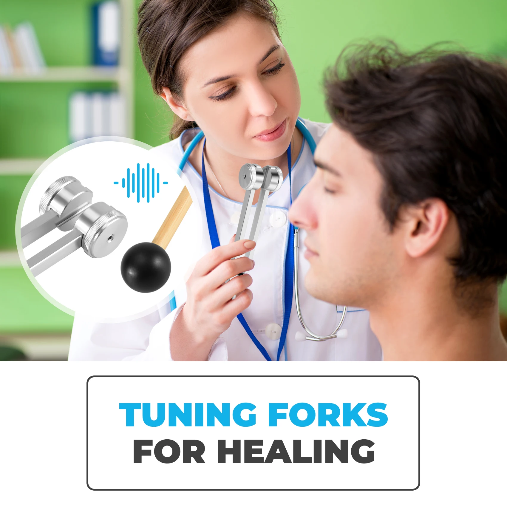 AT41128 Hz Tuning Fork Weighted Bio-Acoustic Tuning Fork for Therapy 128 Hz Acoustic Slider Tuning Fork