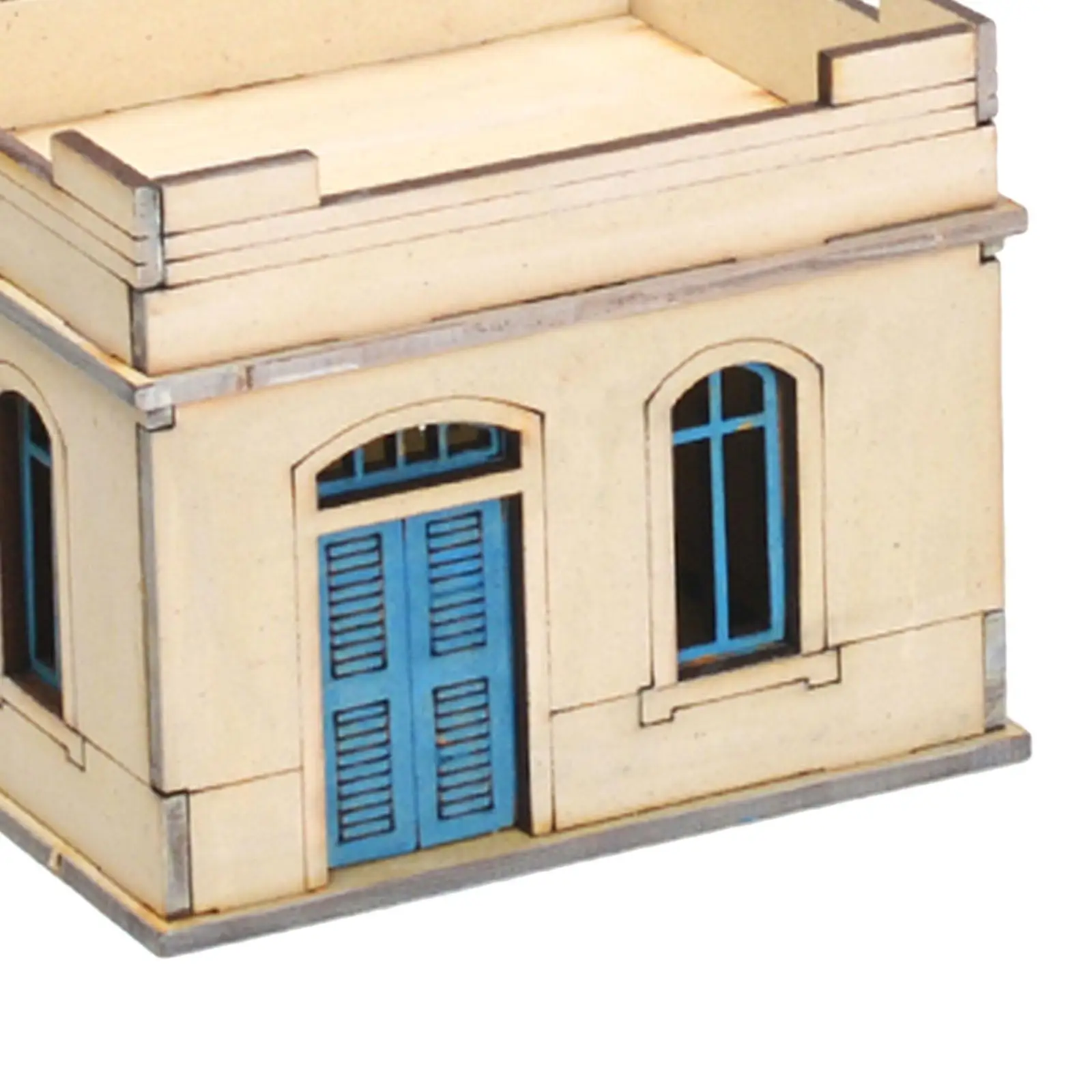 1/72 drewniane zestawy architektury Puzzle 3D ręcznie robiony drewniany model domu dla dorosłych dzieci dioramy akcesoria dekoracyjne prezent świąteczny