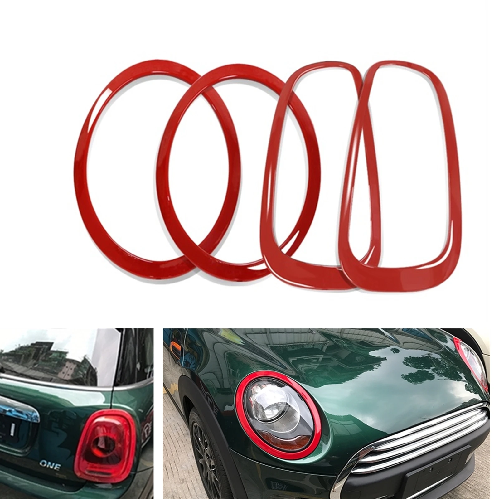 

4 Pieces Headlight Frame Cover Trim Front Head Light & Rear Tail Lamp Sticker Brow Strip For MINI Cooper F54 Clubman 2015-2020