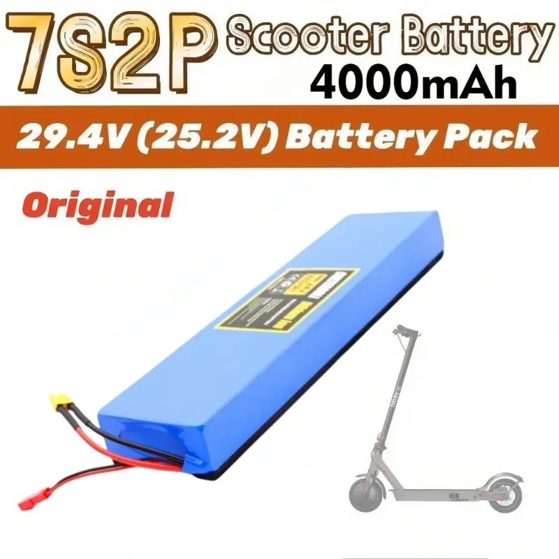 

7S2P 25.2V 4000mAh 18650 Lithium-ion Rechargeable Battery Pack For 29.4V Electric Scooter Battery with BMS