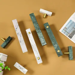 Marble Cabinet handles square Stone Drawer Bar Wardrobe Dresser Handle Pull bedside Cabinet Bar Furniture Door Hardware