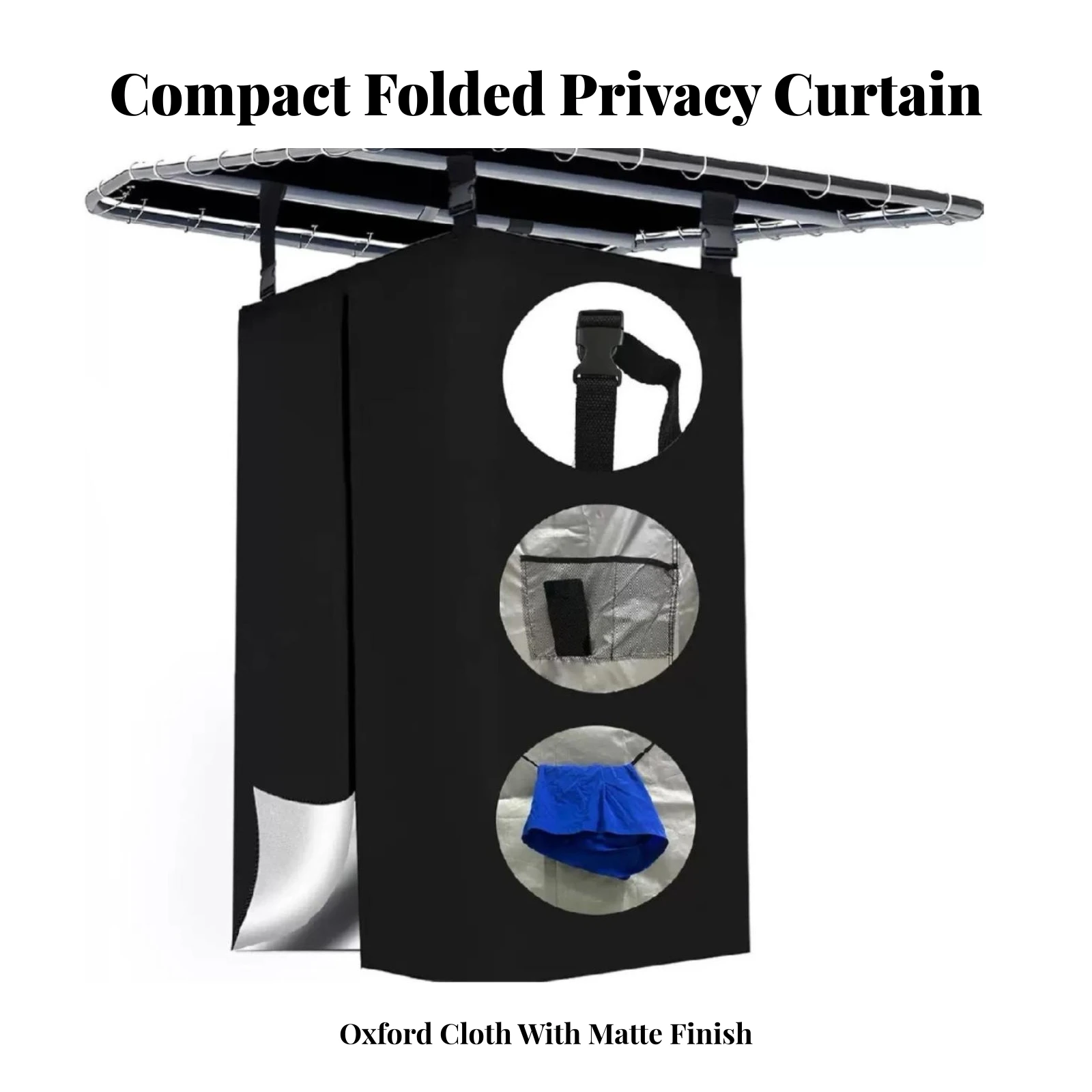 Boat Changing Curtain Waterproof Hanging Changing Room Hanging Privacy Curtain Portable for Boaters, Yacht, Camping