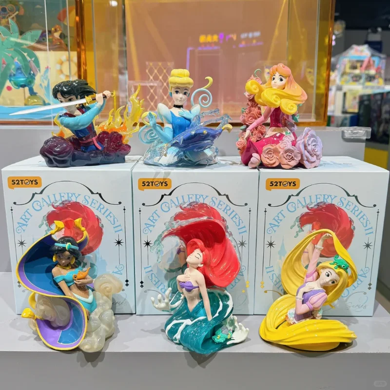 Caja ciega de la serie de mapeo artístico de princesas de Disney, Ariel, jazmín, Cenicienta, Aurora, Hua, Blancanieves, Anime, modelo Fgiure, regalo