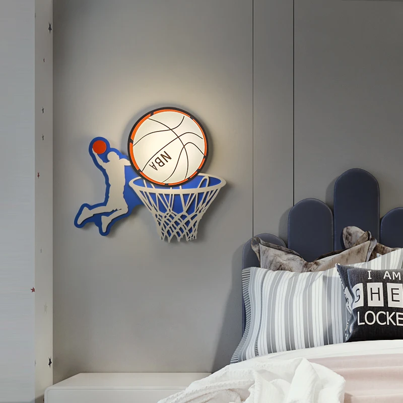 Modern Designer Wall Lamps Originality Basketball Style LED Wall Light Bedroom Bedside Table Study Restaurant Home Decor Lamps