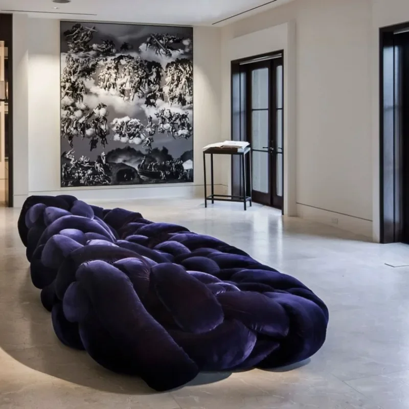 أريكة بيثون لغرفة المعيشة منسوجة على شكل خاص #2