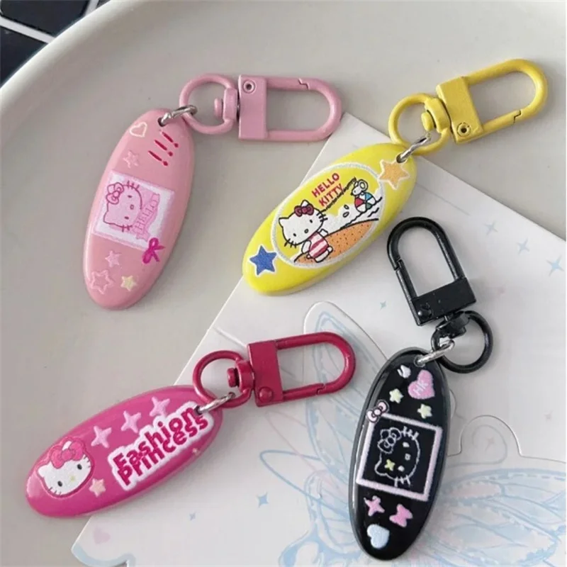 Kawaii Hello Kittys Keychain Anime Kt Cartoon Cute Key Ring Sweet Girls Bag Pendant Charms Car Accessorie DIY Jewelry Gifts Toys