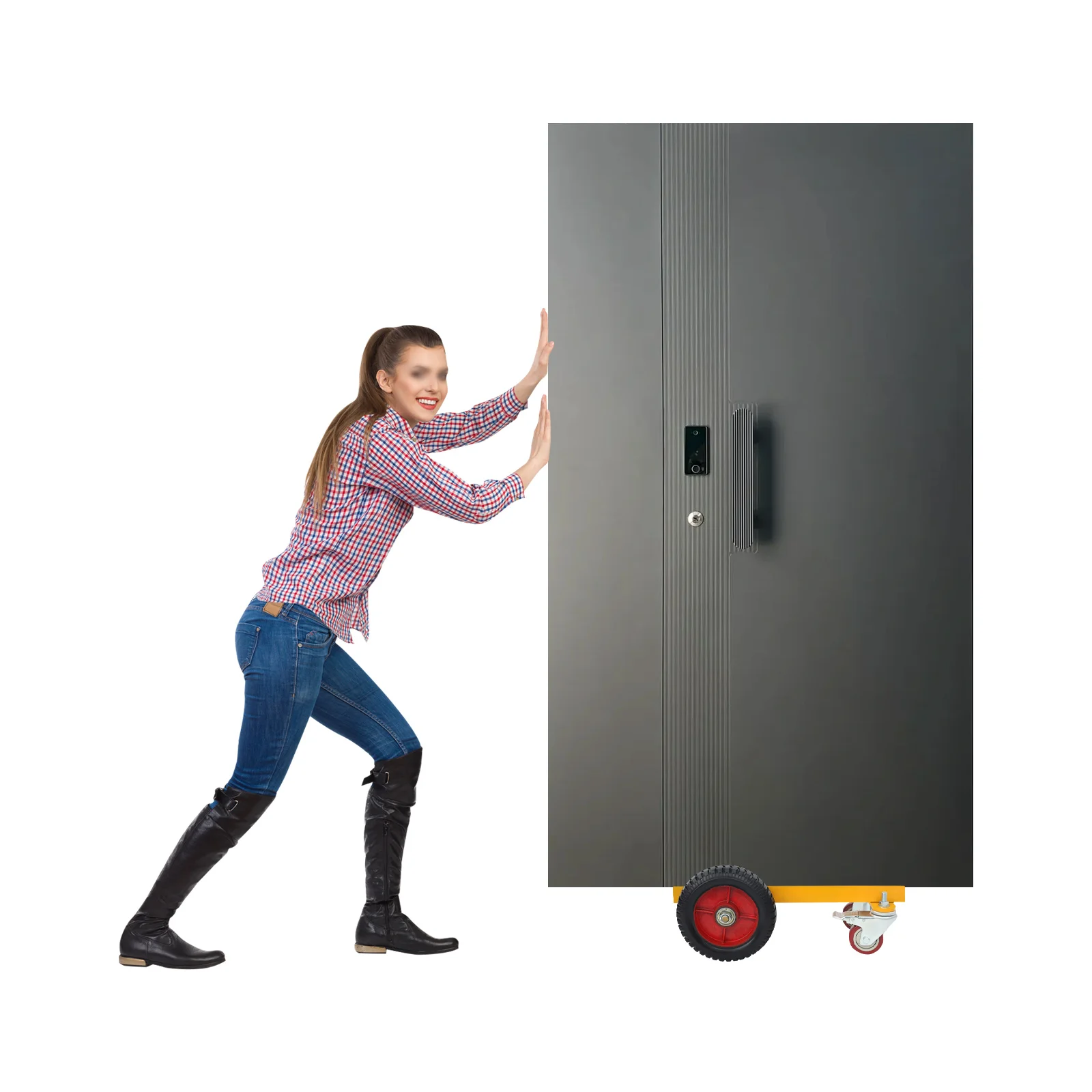 

Door Dolly Panel Mover 4 Wheel Heavy Duty Panel Cart Bearing 1102lbs Groove Internal 19.69*3.35in Transport Glass Stone Panel