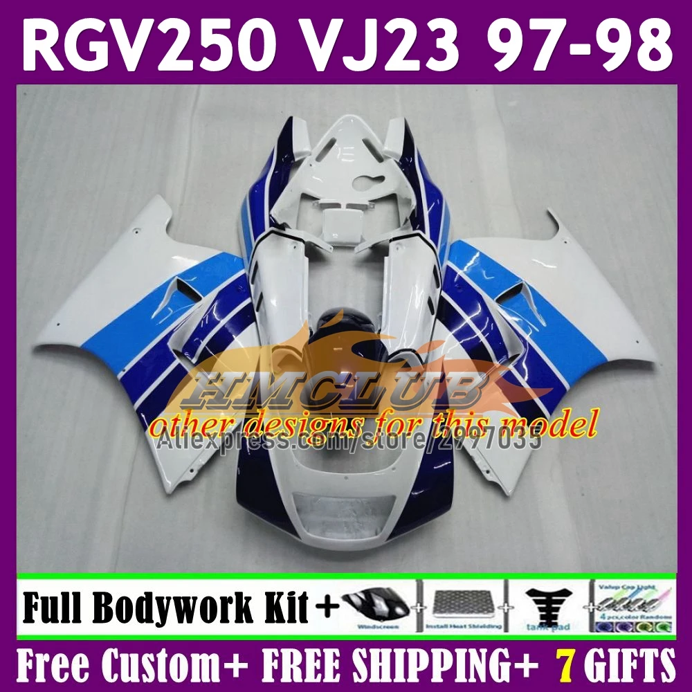 Bodys For SUZUKI RGV250 SAPC glossy black VJ23 VJ 23 Bodywork 60No.162 RGVT250 RGV-250 RGVT-250 1997 1998 RGV 250 97 98 Fairing