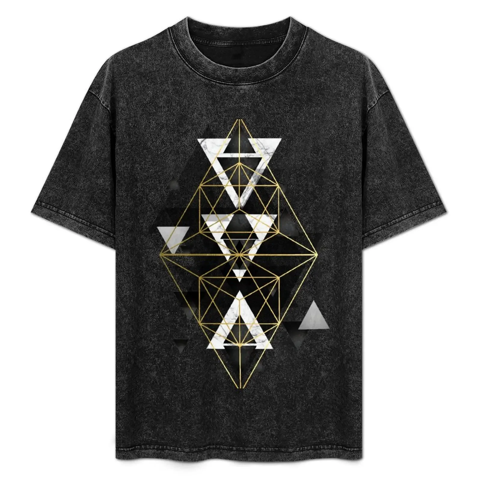 

Black White and gold Geometric Perfection T-Shirt kawaii clothes sweat Luxury man mens white t shirts