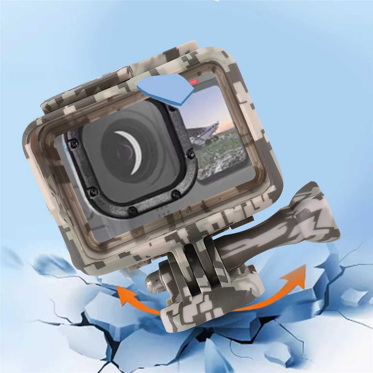 Boîtier de protection pour GoPro Hero 5 Outdoor, camouflage gris