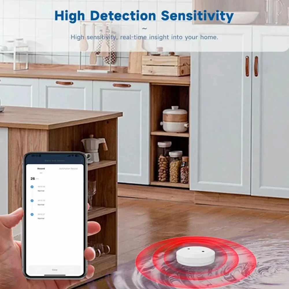 Tuya Zigbee Smart Water Leak Sensor Realtime App Remote Monitor Smart Life Leakage Sensor Water Level Detector Flood AlarmSystem