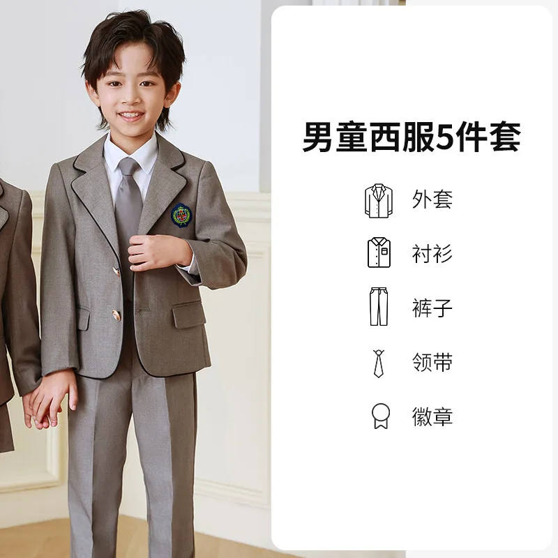 New Children Students Class Dress Clothes Set Boys Girls School Uniform Performance Set Kids Blazer Pants/skirts Outfit
