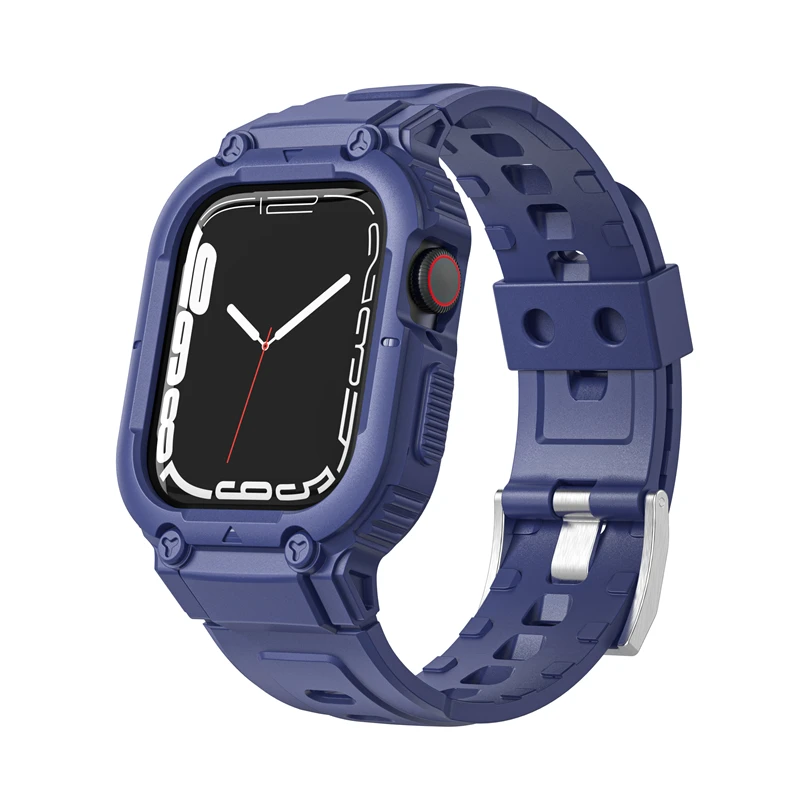 Suitable for Apple Watch Applewatch Strap iWatch One-Piece Armor Pure Color Strap 1-8 Generation image 4