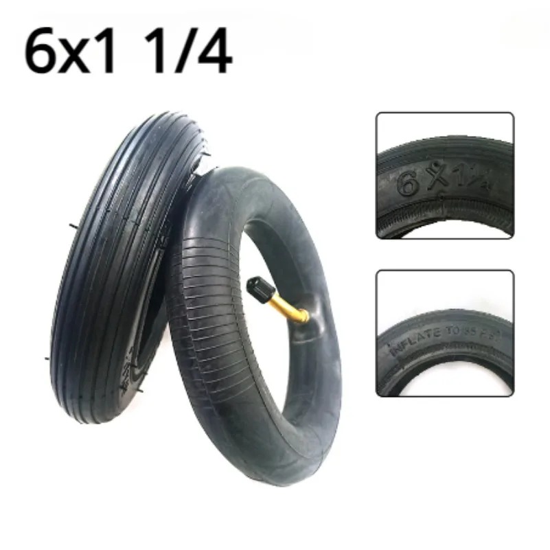 6x1 1/4 tyre Scooter Inflation Wheel With Aluminium Hub With Inner Tube Electric Scooter 6 Inch Pneumatic Tire